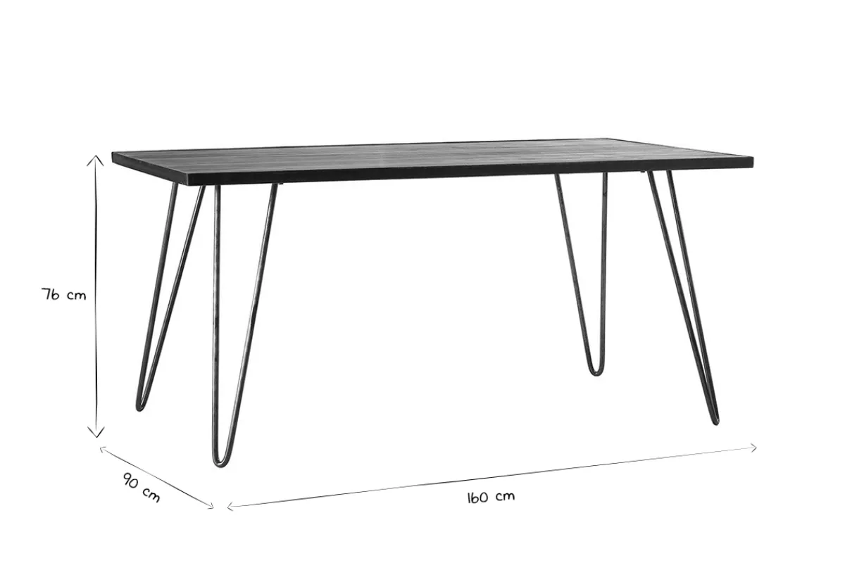 Miliboo Esstisch industriell rechteckig Holz und Metall L160 ATELIER* Esstische