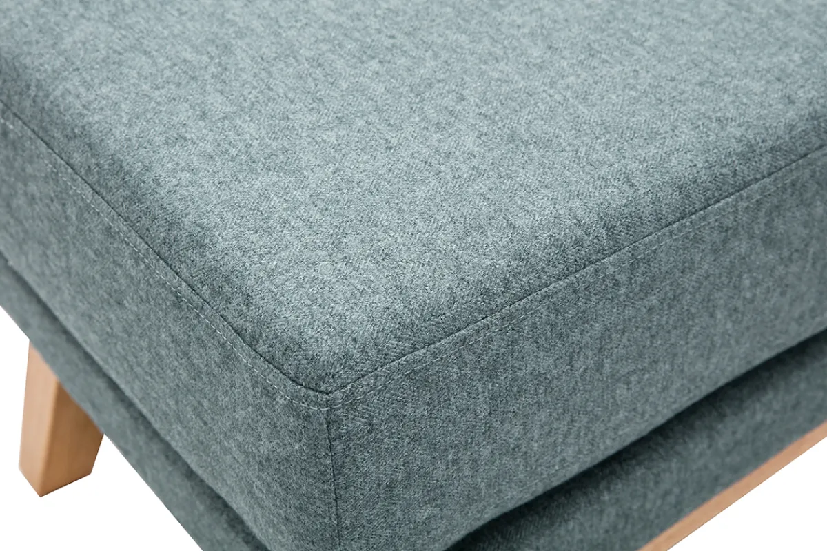 Miliboo Fußstütze skandinavisch mit abnehmbarem Bezug aus graugrünem Stoff und hellem Holz OSLO* Sitzsäcke|Sitzsäcke