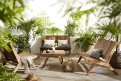 Miliboo Gartenbank aus Massivholz TIDAK* Garten Lounge-möbel