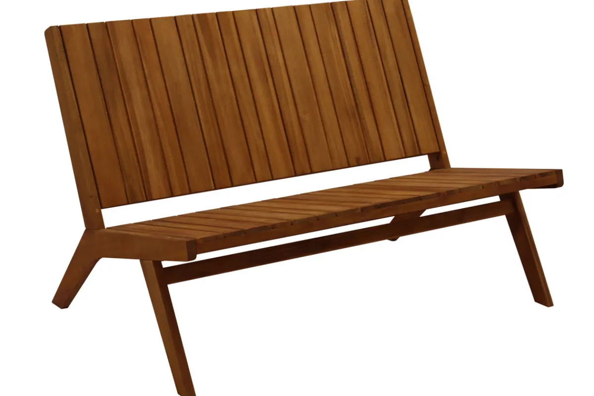 Miliboo Gartenmöbel Bank 2-Sitzer und Couchtisch aus Massivholz TIDAK* Garten Lounge-möbel