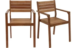 Miliboo Gartensessel stapelbar aus massivem Akazienholz 2er-Set CANOPEE* Gartenstühle