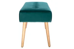 Miliboo Gepolsterte Bank aus petrolblauem Stoff mit Samteffekt und hellem Holz B95 cm GUESTA* Bänke|Flurmöbel