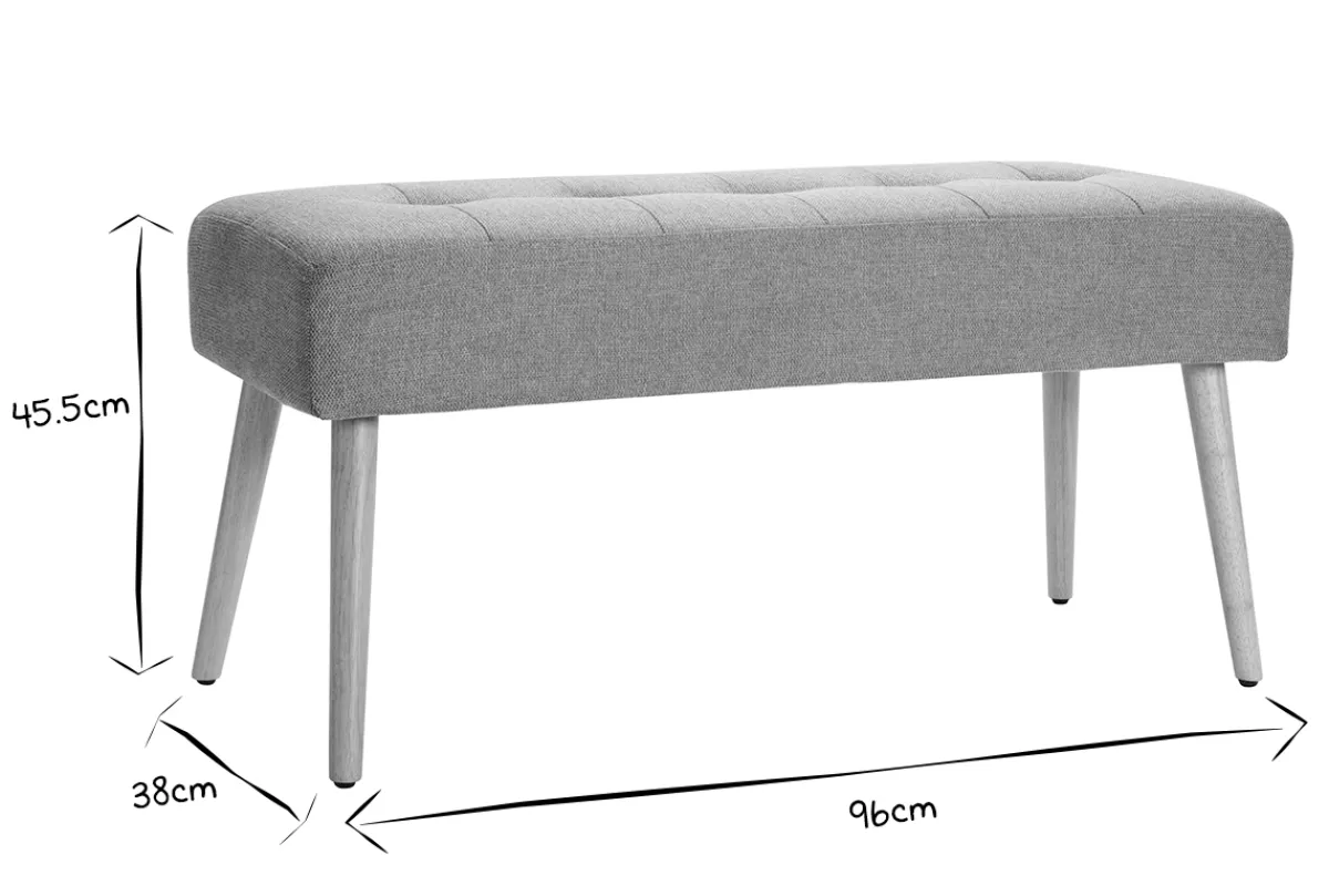 Miliboo Gepolsterte Bank aus terracottafarbenem Stoff mit Samteffekt und hellem Holz B95 cm GUESTA* Bänke|Flurmöbel
