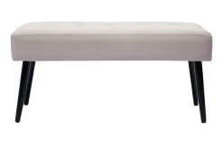 Miliboo Gepolsterte Design-Bank aus taupefarbenem Samtstoff und schwarzem Metall L95 cm GUESTA* Bänke|Flurmöbel