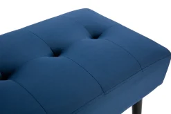 Miliboo Gepolsterte Design-Bank aus nachtblauem Samtstoff und schwarzem Metall L95 cm GUESTA* Flurmöbel