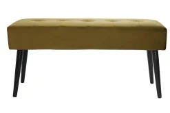 Miliboo Gepolsterte Design-Bank aus bronzefarbenem Samtstoff und schwarzem Metall L95 cm GUESTA* Flurmöbel