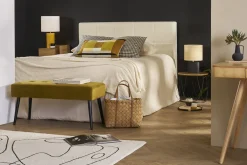 Miliboo Gepolsterte Design-Bank aus bronzefarbenem Samtstoff und schwarzem Metall L95 cm GUESTA* Flurmöbel