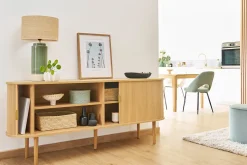 Miliboo Helle Eiche Vintage-Buffet mit 2 Schiebetüren und Stauraum L180 cm EPIC* Sideboards