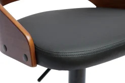 Miliboo Höhenverstellbare Barhocker Walnuss und Schwarz MANO* Barhocker