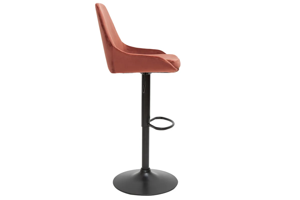 Miliboo Höhenverstellbare Design-Barhocker roter Samt (2er-Set) HOLO* Barhocker