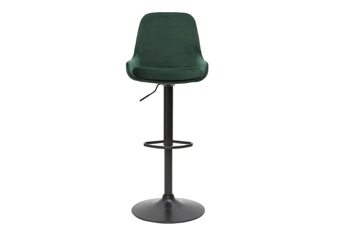 Miliboo Höhenverstellbare Design-Barhocker grüner Samt (2er-Set) HOLO* Barhocker