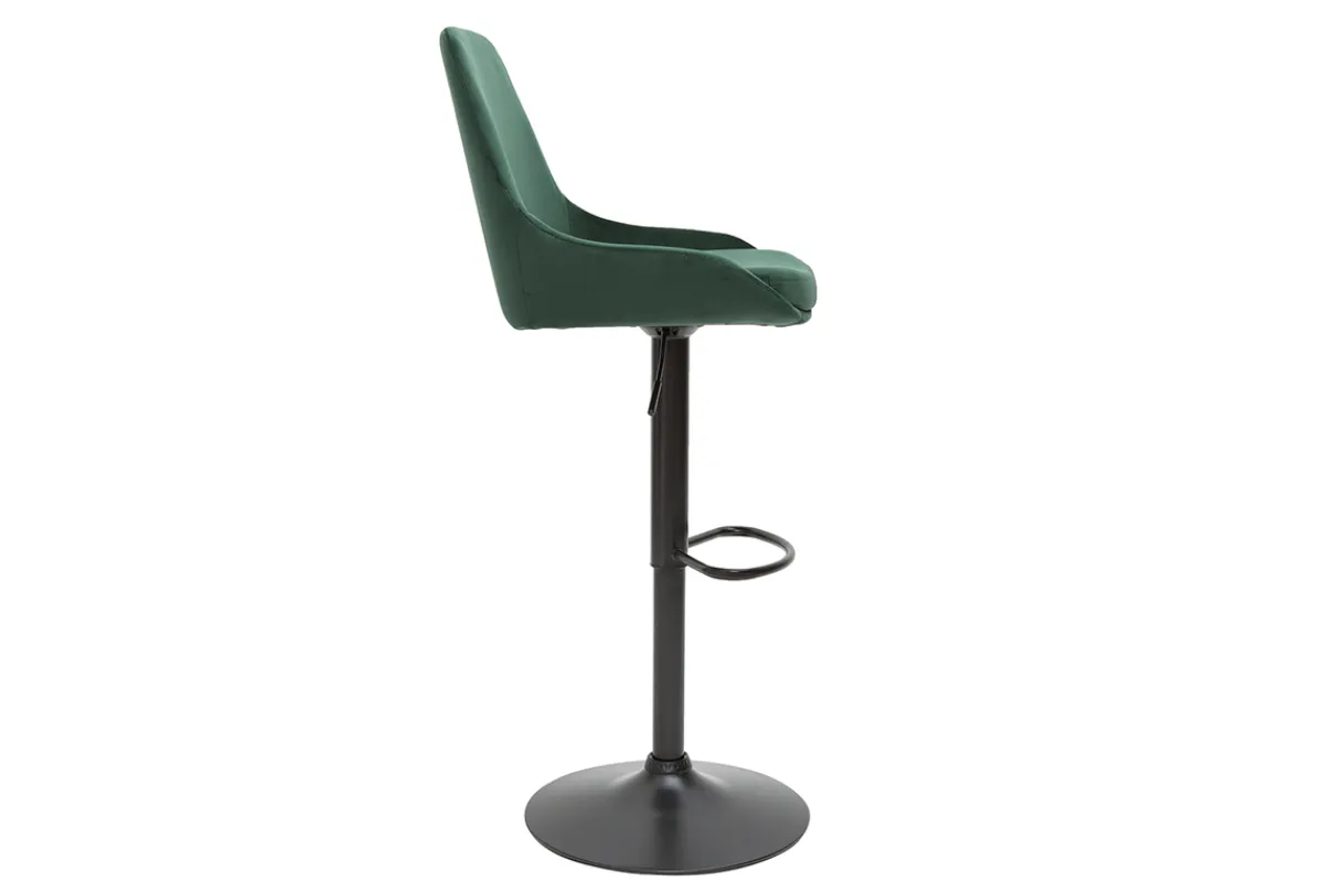 Miliboo Höhenverstellbare Design-Barhocker grüner Samt (2er-Set) HOLO* Barhocker