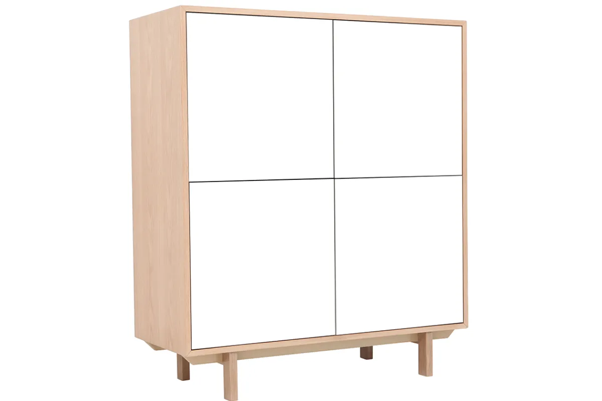 Miliboo Highboard skandinavisch Holz Weiß 125 cm SID* Sideboards