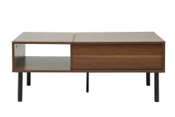 Miliboo Hochklappbarer Couchtisch aus dunklem Holz und Metall B100 cm KANE* Couchtische