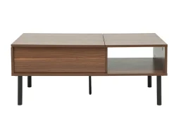 Miliboo Hochklappbarer Couchtisch aus dunklem Holz und Metall B100 cm KANE* Couchtische
