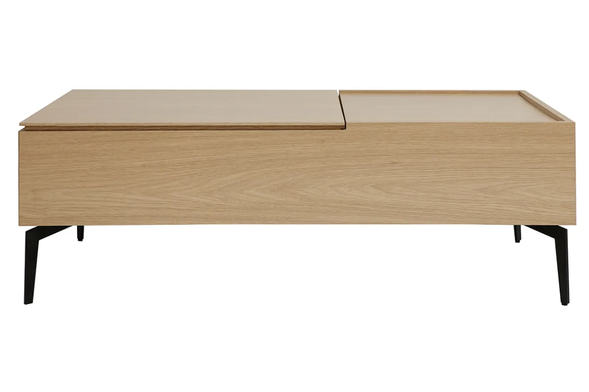 Miliboo Hochklappbarer Couchtisch aus hellem Holz und schwarzem Metall L102,5 cm SEDA* Couchtische