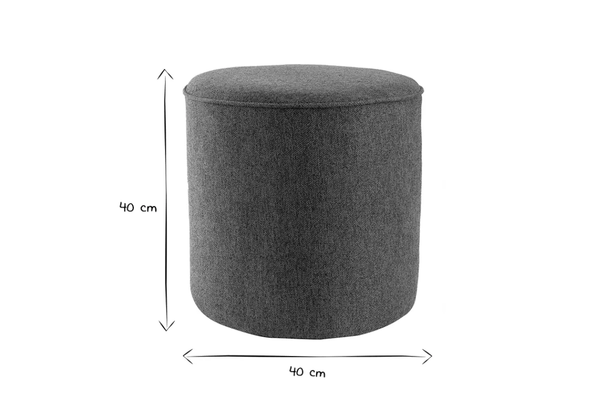 Miliboo Hocker aus anthrazitgrauem Stoff D 40 cm COQ* Sitzsäcke|Sitzsäcke