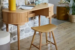Miliboo Hocker aus Nussbaum H46,5 cm DEMORY* Design-stühle|Holzstühle