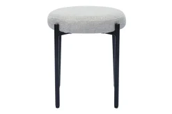 Miliboo Hocker stapelbar im beigen Samtdesign mit schwarzem Metallfuß H41 cm KIKO* Design-stühle