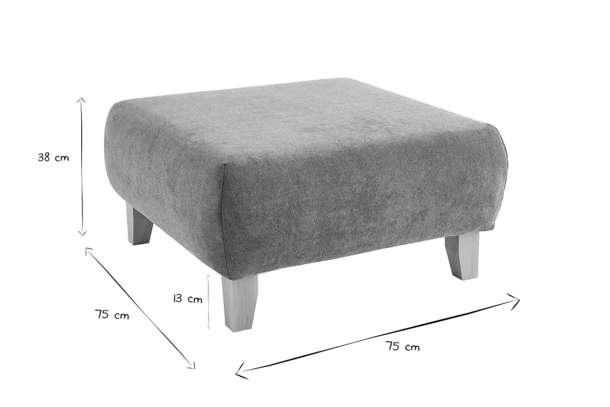 Miliboo Hocker/Fußstütze aus Stoff mit strukturiertem Samteffekt in Terracotta und hellem Massivholz B75 cm ODEON* Sitzsäcke|Sitzsäcke