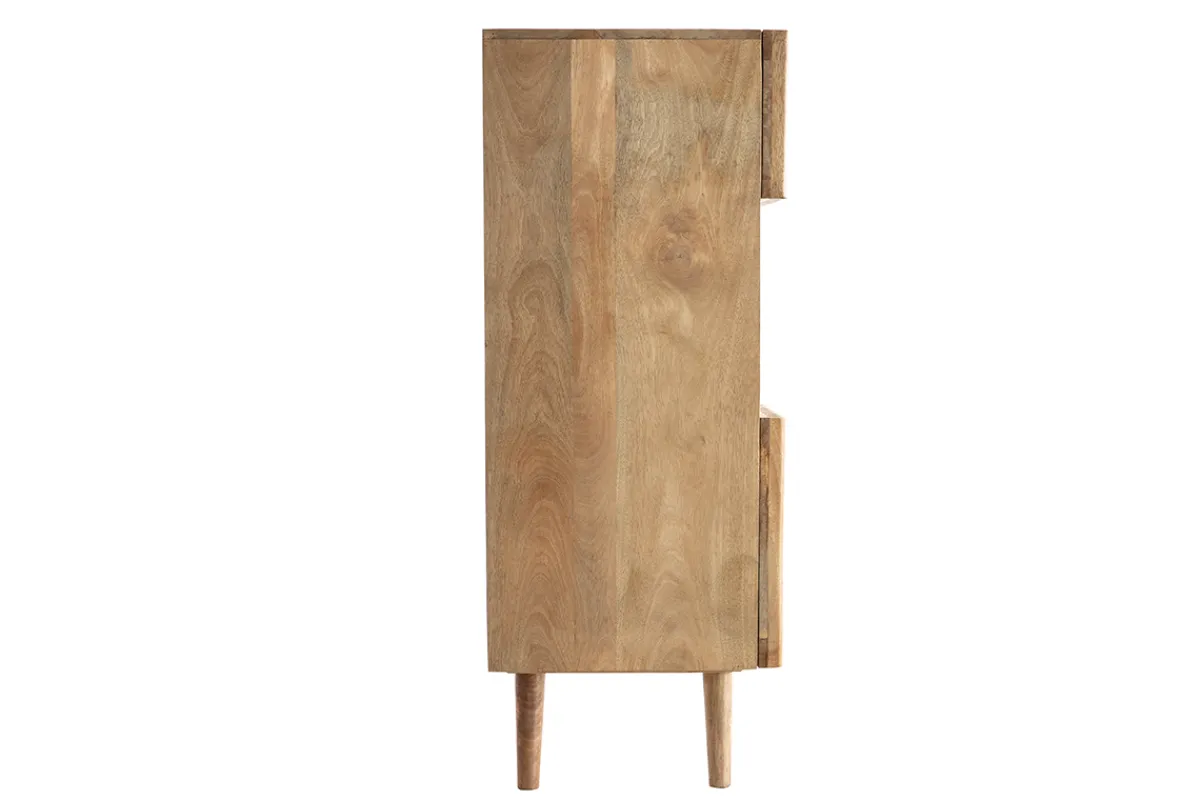 Miliboo Hohe Anrichte aus massivem Mangoholz mit Schiebetüren ALBA* Sideboards