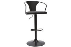 Miliboo Industrial-Barhocker höhenverstellbar schwarz (2er-Set) BECKETT* Barhocker