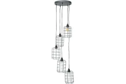 Miliboo Industrial-Pendelleuchte aus 5 gestuften Lampen aus patiniertem Metall mit Antik-Effekt LOFT* Pendelleuchten|Pendelleuchten