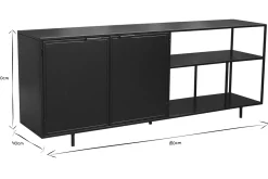 Miliboo Industrial-Sideboard aus schwarzem Metall mit 2 Türen L180 KARL* Sideboards
