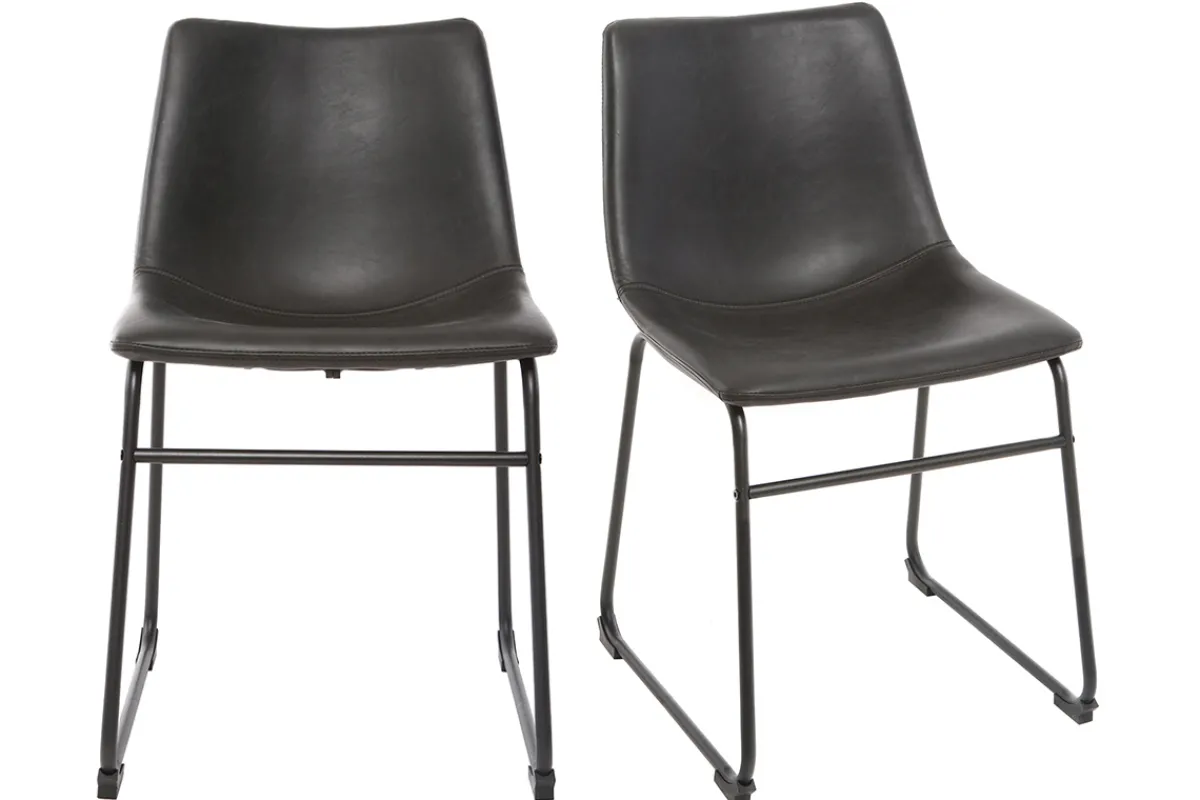 Miliboo Industrial-Stühle in Schwarz (2er-Set) NEW ROCK* Design-stühle