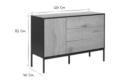 Miliboo Industrielle Anrichte aus Metall und Holz TRESCA* Sideboards