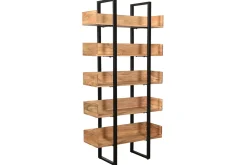 Miliboo Industrieller Bücherschrank aus massivem Akazienholz und schwarzem Metall L90 cm TAO* Bücherregale|Bücherregale