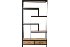 Miliboo Industrieller Bücherschrank aus massivem Akazienholz und schwarzem Metall L90 cm JASPE* Bücherregale|Bücherregale