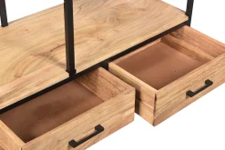 Miliboo Industrieller Bücherschrank aus massivem Akazienholz und schwarzem Metall L90 cm JASPE* Bücherregale|Bücherregale