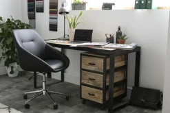 Miliboo Industrieller Design-Container INDUSTRIA aus Massivholz* Design-schreibtische|Aufbewahrung Büro