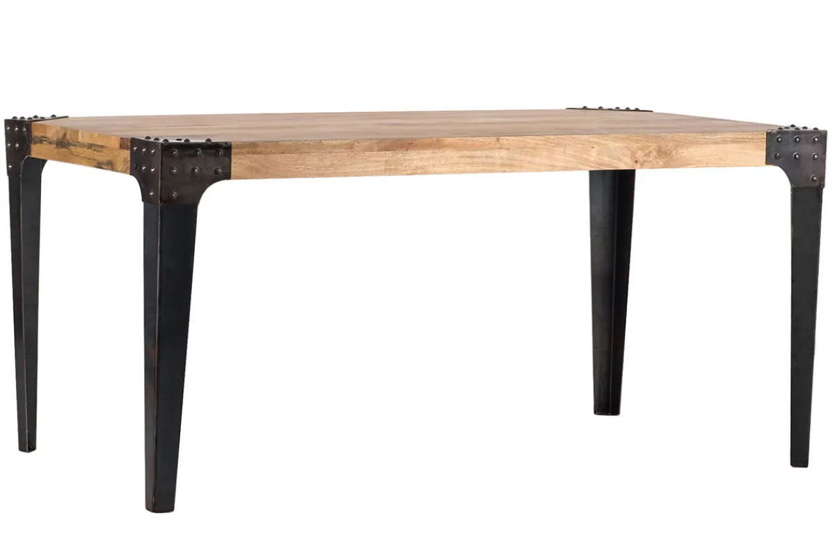 Miliboo Industrieller Esstisch Stahl und Holz L160 MADISON* Esstische