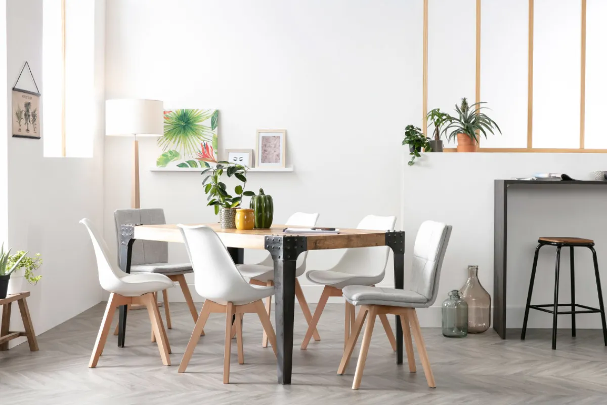 Miliboo Industrieller Esstisch Stahl und Holz L160 MADISON* Esstische