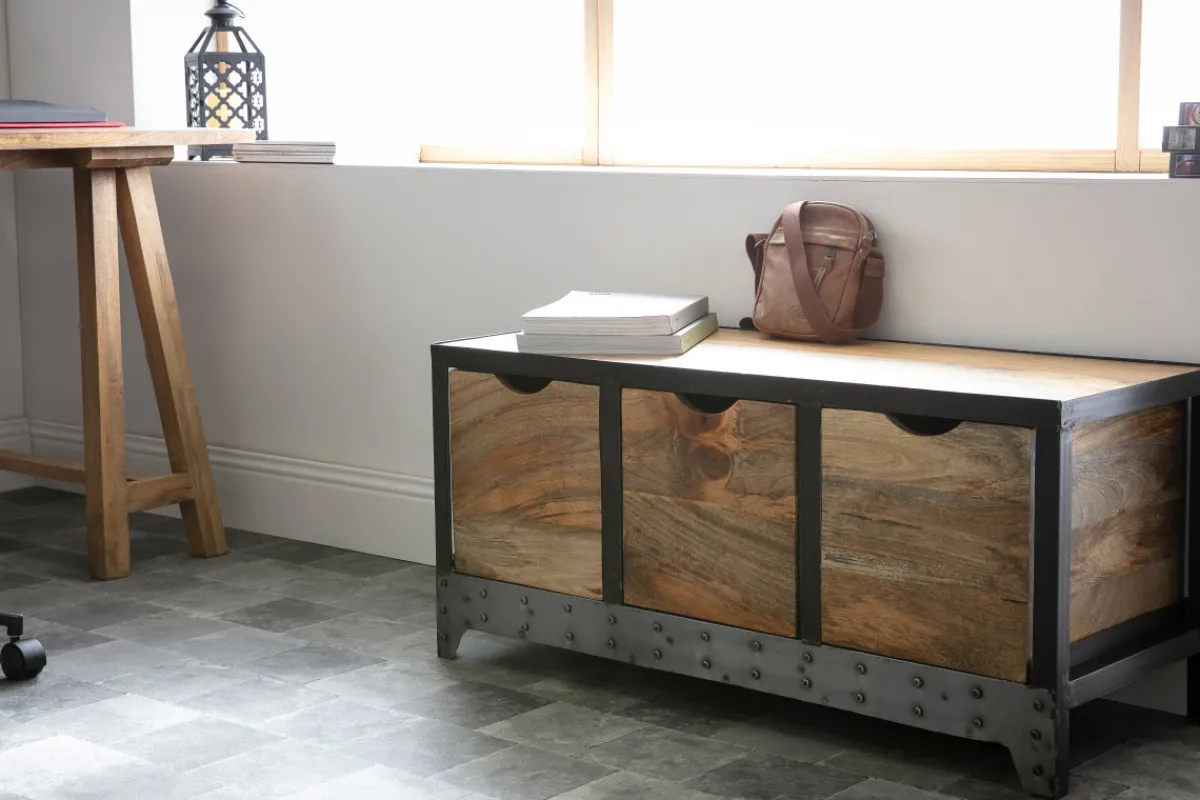 Miliboo Industrielles Aufbewahrungs- / Schuhmöbel ATELIER Massivholz und Metall* Kommoden|Kommoden