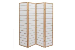 Miliboo Japanischer Paravent helles Holz und Reispapier GIBON* Paravent|Alle Dekoration