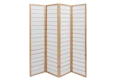 Miliboo Japanischer Paravent helles Holz und Reispapier GIBON* Paravent|Alle Dekoration