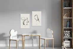 Miliboo Kakemono Illustration Vogel L40 x B60cm MELODY*Kinder Accessoires & Dekoration Kinder|Wanddekoration