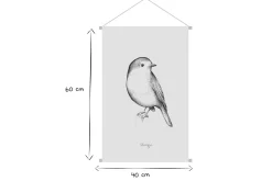 Miliboo Kakemono Illustration Vogel L40 x B60cm MELODY*Kinder Accessoires & Dekoration Kinder|Wanddekoration