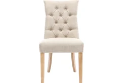 Miliboo Klassischer Stuhl, naturfarbener Stoff, Beine aus hellem Holz VOLTAIRE* Design-stühle