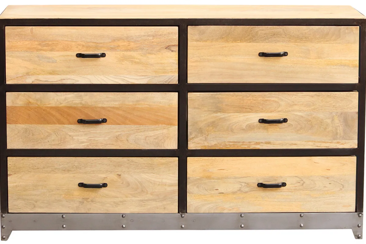 Miliboo Kommode 6 Schubladen Holz und Metall INDUSTRIA* Kommoden|Kommoden