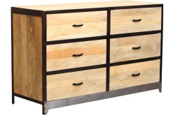 Miliboo Kommode 6 Schubladen Holz und Metall INDUSTRIA* Kommoden|Kommoden