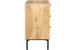 Miliboo Kommode aus hellem massivem Mangoholz und schwarzem Metall 3 Schubladen B70 cm JUDE* Kommoden|Kommoden