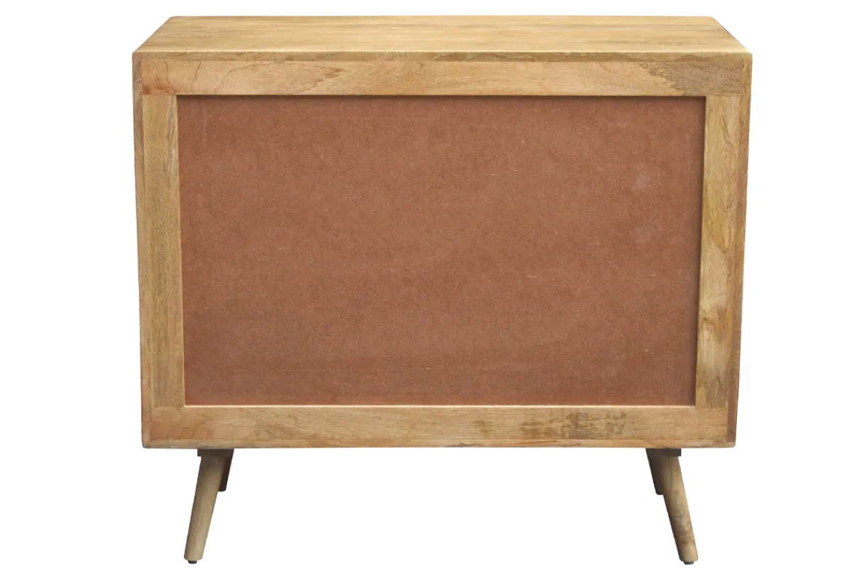 Miliboo Kommode aus massivem Mangoholz und Rattan-Rohrgeflecht 3 Schubladen B90 cm ACANGE* Kommoden|Kommoden