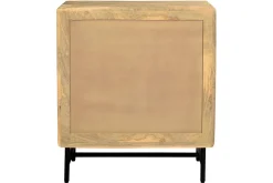 Miliboo Kommode aus massivem Mangoholz mit Gravur und schwarzem Metall 3 Schubladen L70 cm MORISSON* Kommoden|Kommoden