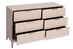 Miliboo Kommode in Puderrosa und goldfarbenem Metall 6 Schubladen L120 cm GIANA* Kommoden|Kommoden