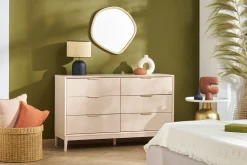 Miliboo Kommode in Puderrosa und goldfarbenem Metall 6 Schubladen L120 cm GIANA* Kommoden|Kommoden