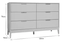 Miliboo Kommode in Puderrosa und goldfarbenem Metall 6 Schubladen L120 cm GIANA* Kommoden|Kommoden